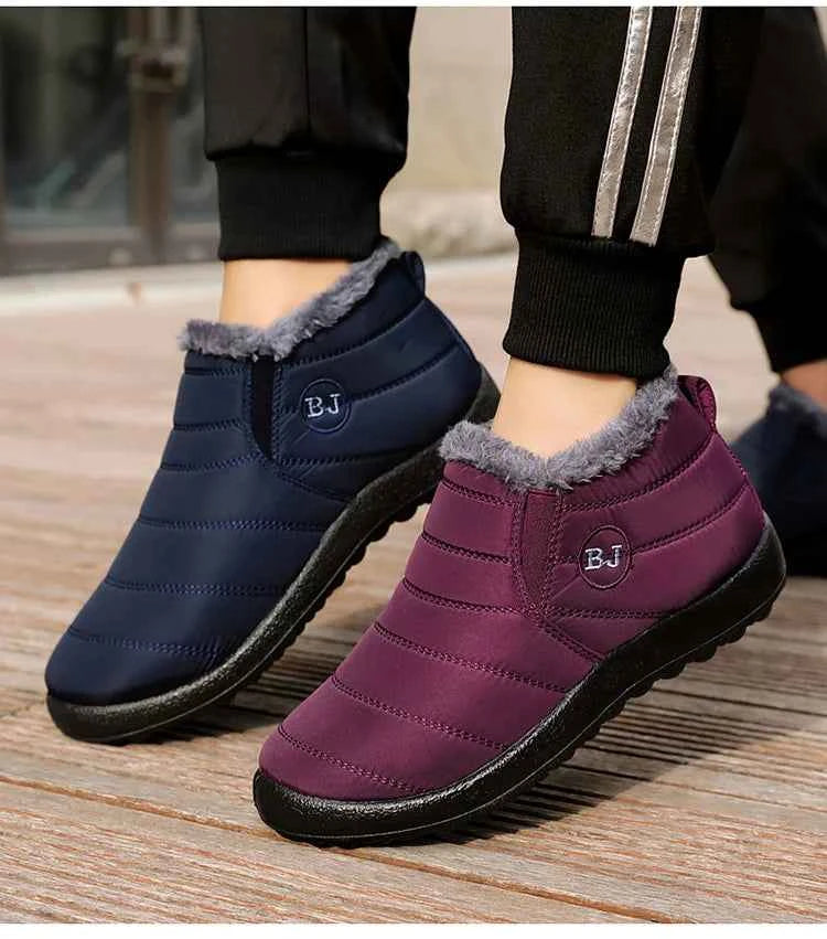 Lightweight Waterproof Snow Boots for Women | Slip-On Plush-Lined Ankle Boots | Plus Size Available