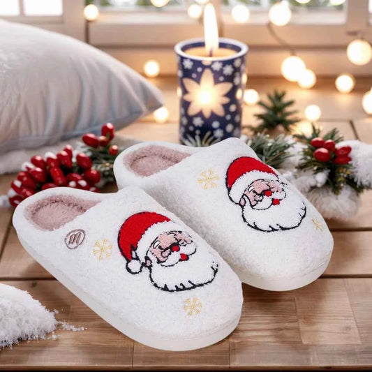 Cozy Christmas Santa Claus Slippers | Fluffy, Non-Slip Indoor Comfort