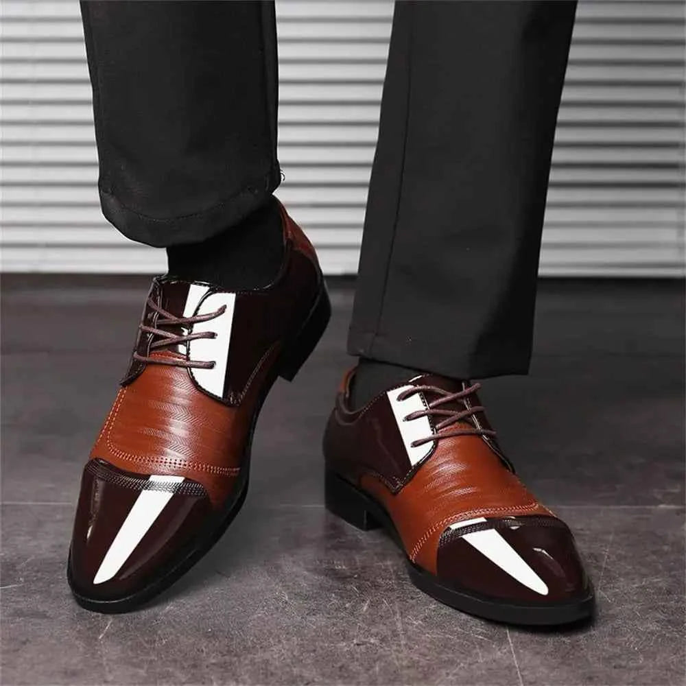 Men's Patent Leather Oxford Dress Shoes - Classic Business & Formal Derby Shoes