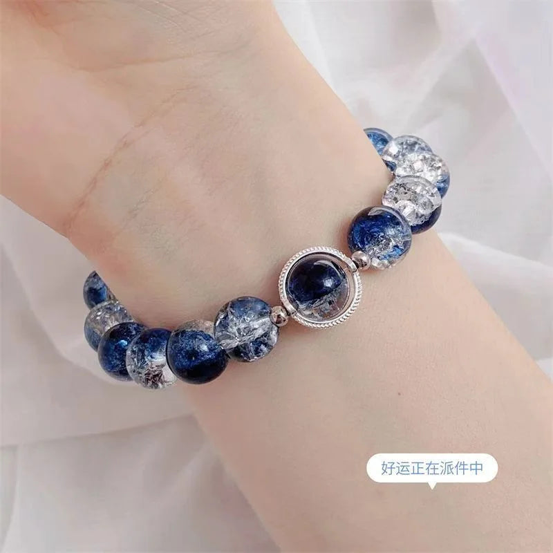 Red Crystal Maple Leaf Bracelet - Butterfly Feather Charm Beaded Friendship Bracelet for Women