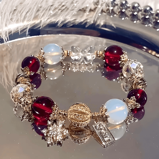 Christmas Snowflake Bead Bracelet - Bohemian Crystal Charm Bracelet