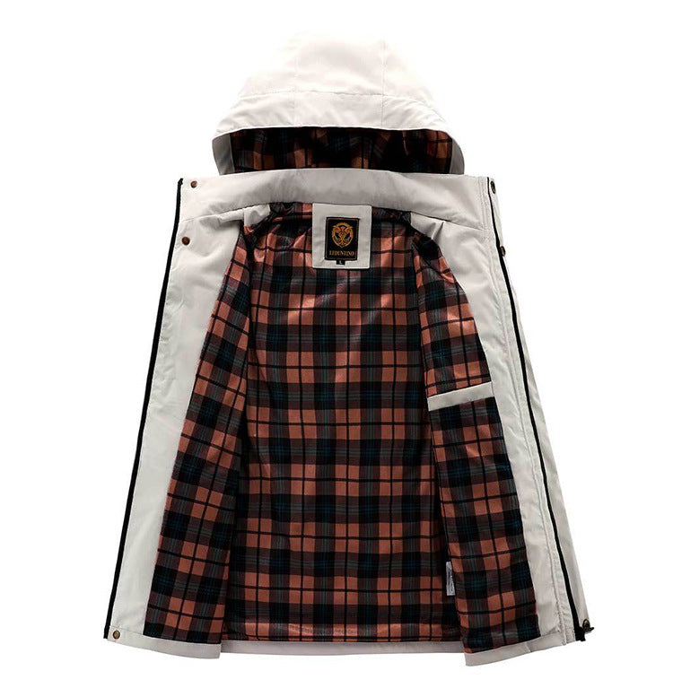 Men's Hooded Parka Jacket - Multi-Pocket Windproof Winter Coat