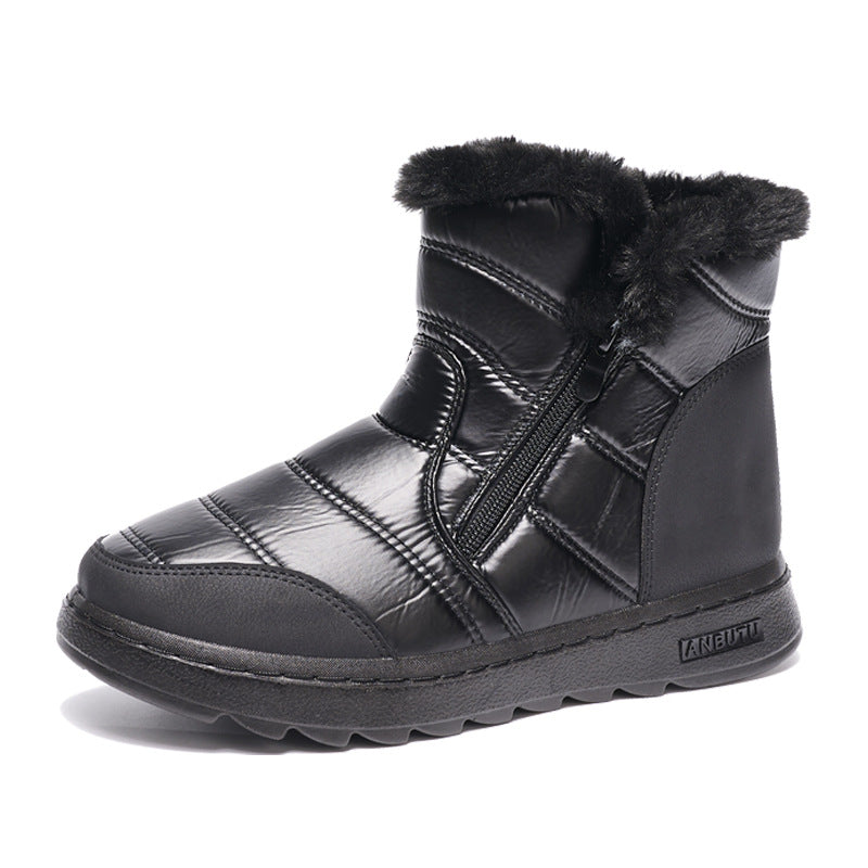 Women's Platform Snow Boots - High-Top Fleece-Lined Waterproof Walking Boots