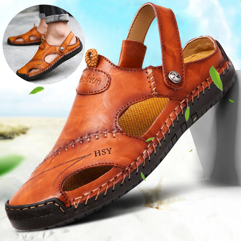 Men's Closed Toe Sandals - Adjustable Summer Slides Beach Shoes