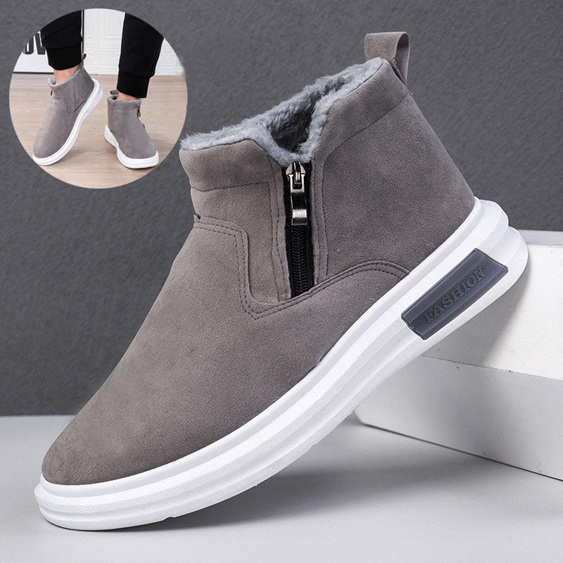 Men's Fashion Snow Boots - Side Zipper Fleece-Lined Ankle Boots