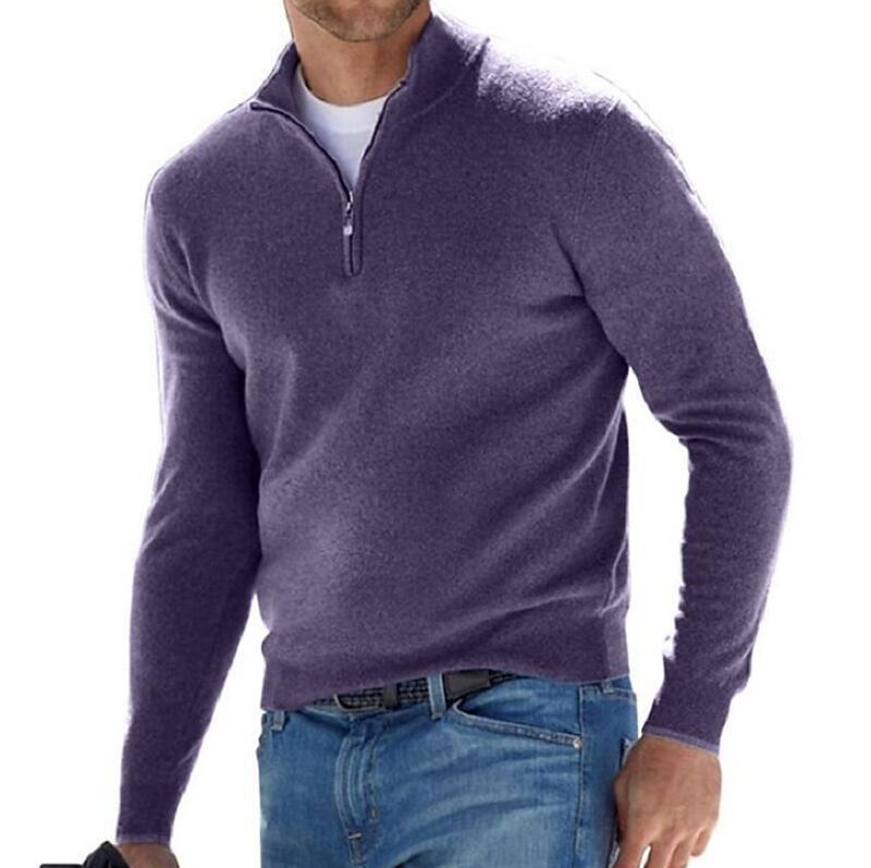 Men's Long Sleeve Cardigan - Autumn Winter Cashmere Blend Sweater