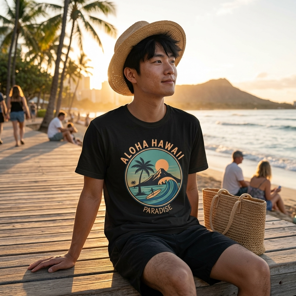 Aloha Hawaii T-Shirt | Island Surf & Beach Vacation Graphic Tee