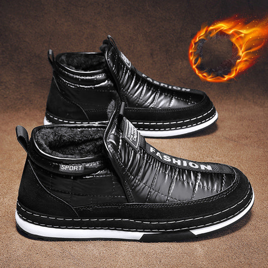 Men's Waterproof Snow Boots - Non-Slip Velvet Padded Warm Winter Boots