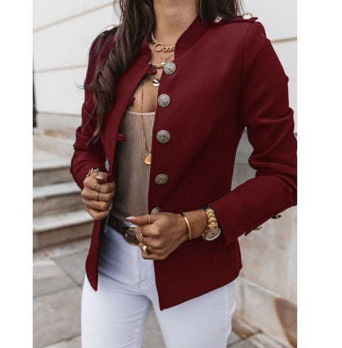 Women's Slim Fit Blazer - Long Sleeve Single Breasted Suit Jacket