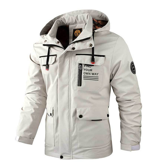 Men's Hooded Parka Jacket - Multi-Pocket Windproof Winter Coat