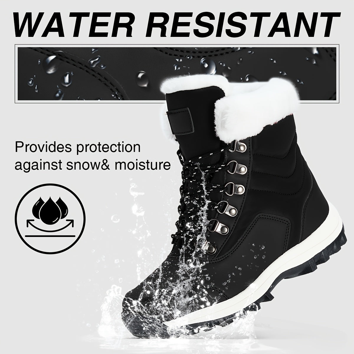 Women's Mid-Calf Snow Boots - Faux Fur Lined Winter Boots