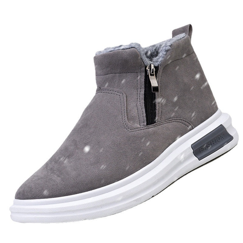 Men's Fashion Snow Boots - Side Zipper Fleece-Lined Ankle Boots