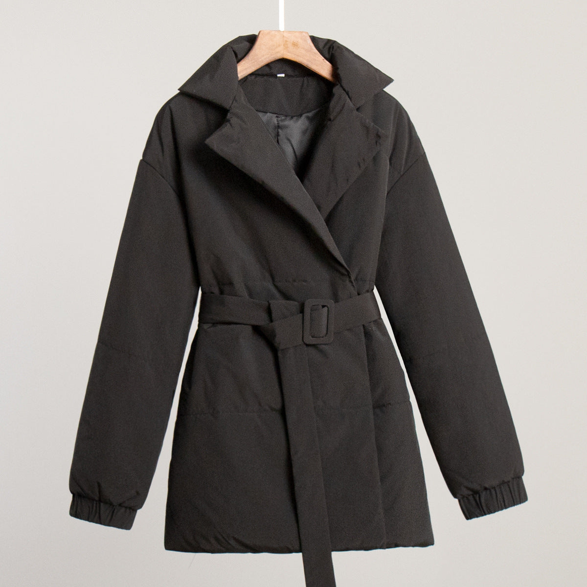 Women's Belted Cotton-Padded Coat - Slimming Thickened Winter Jacket