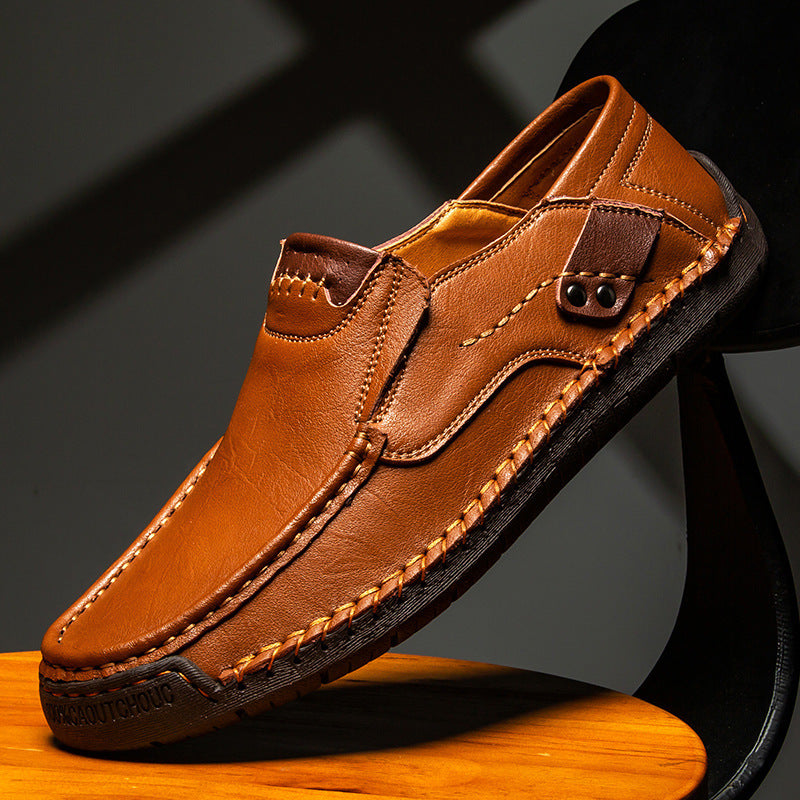 Men's Handmade Leather Shoes - Casual Flat Outdoor Dress Shoes