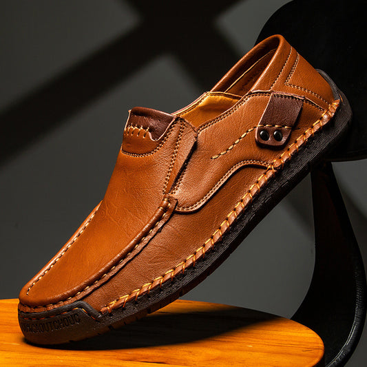 Men's Handmade Leather Shoes - Casual Flat Outdoor Dress Shoes