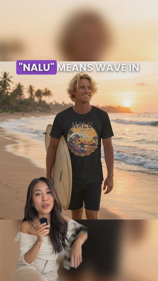 NALU Wave Surf T-Shirt – Hawaiian Vintage Surf Graphic