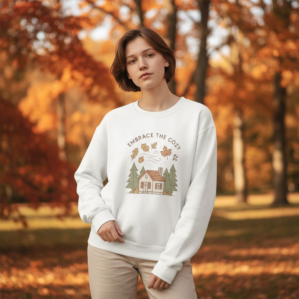 Cozy Embrace Unisex Sweatshirt, Comfy Crewneck Jumper, Warm Pullover Top, Soft Sweater Shirt, Snug Lounge Wear