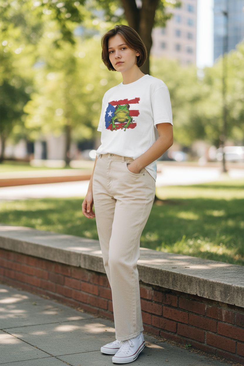 Puerto Rico Flag and Coquí T-Shirt - Boricua Pride Personalized 100% Cotton Unisex
